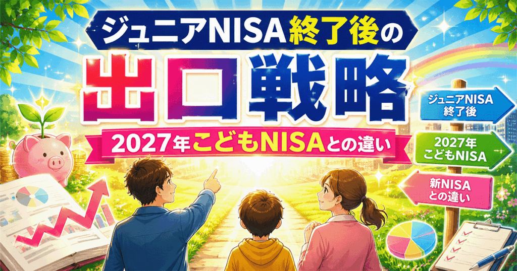 ジュニアNISA終了後の出口戦略と2027年こどもNISA・親の新NISA活用を3者比較する記事のアイキャッチ画像