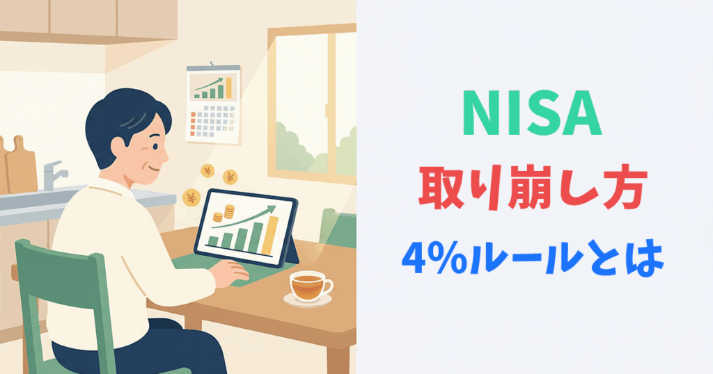 NISAの老後の取り崩し方を解説するイラスト