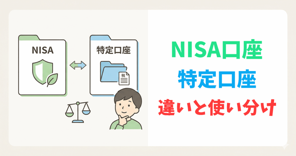 NISAと特定口座の違いを比較するイラスト