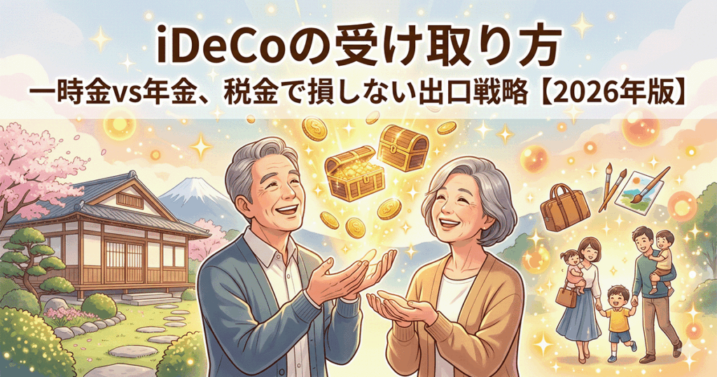 20代・30代でiDeCoは必要？NISAを優先すべきケースとは【2026年版】のアイキャッチ画像。資産運用に悩む女性と、NISAやiDeCoを活用して明るい未来を描く男性のイラスト。