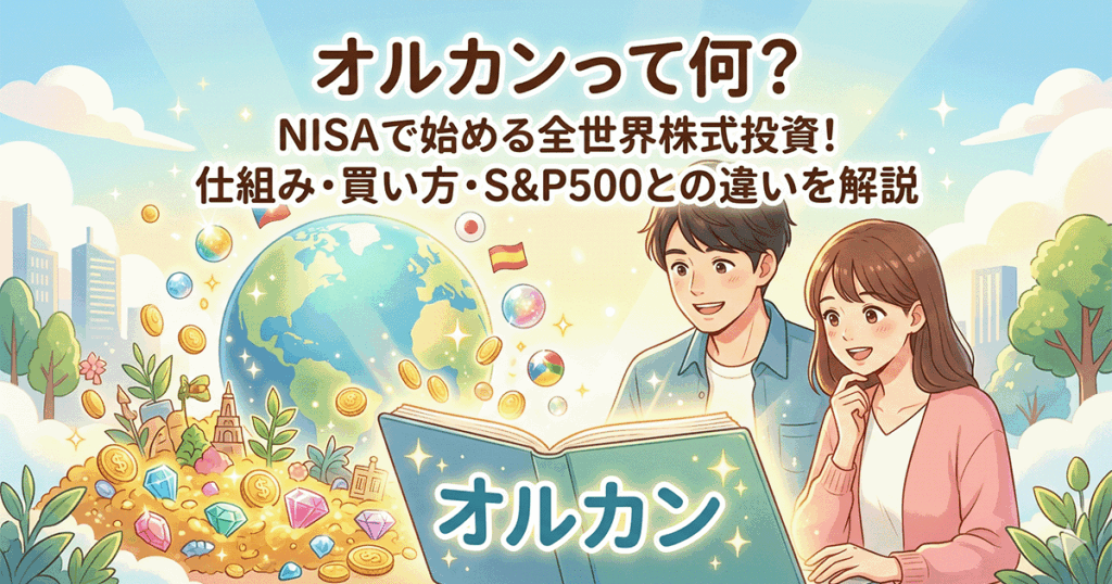 オルカン（全世界株式）とは？NISAでの買い方や仕組み、S&P500との違いを解説するアイキャッチ画像