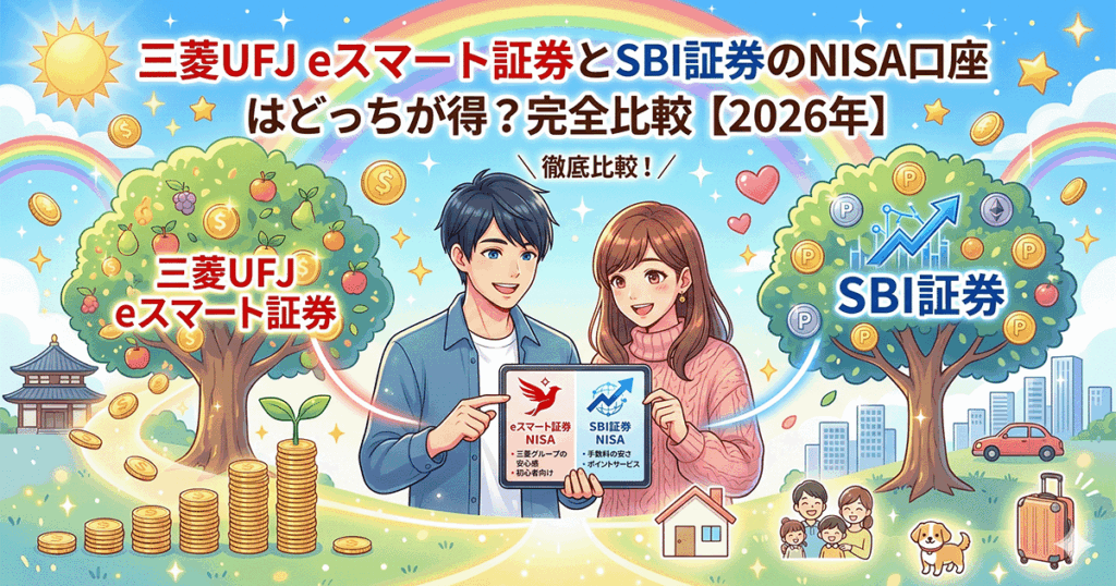 三菱UFJ eスマート証券とSBI証券のNISA口座はどっちが得？完全比較【2026年】
