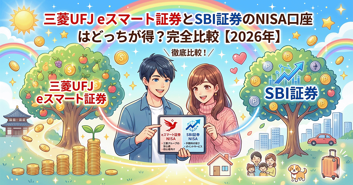 三菱UFJ eスマート証券とSBI証券のNISA口座はどっちが得？完全比較【2026年】