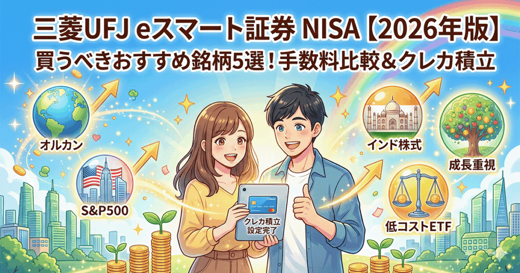 三菱UFJ eスマート証券NISAで買うべきおすすめ銘柄5選｜オルカン×S&P500×インド×手数料比較【2026年版】