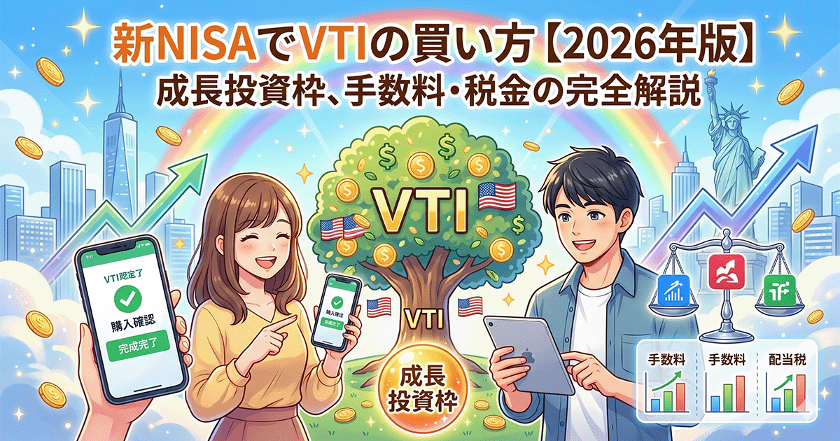 新NISAでVTIの買い方|成長投資枠×SBI・楽天・松井×手数料・配当税の完全手順【2026年版】