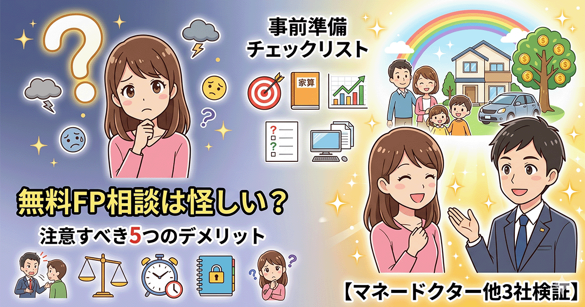無料FP相談は怪しい?注意すべき5つのデメリットと事前準備チェックリスト【マネードクター他3社検証】