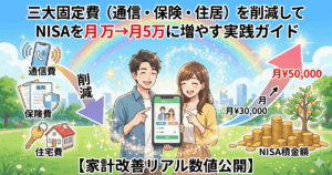三大固定費（通信・保険・住居）を削減してNISAを月3万→月5万に増やす実践ガイド【家計改善リアル数値公開】