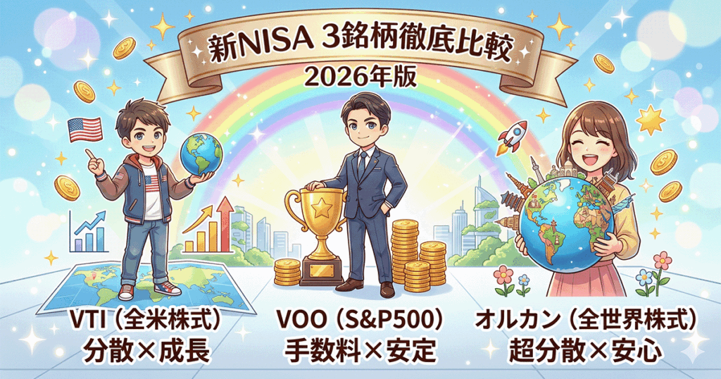 新NISAで選ぶVTI・VOO・オルカン徹底比較｜手数料×分散性×2026年リターンで最適解【3銘柄比較2026年版】