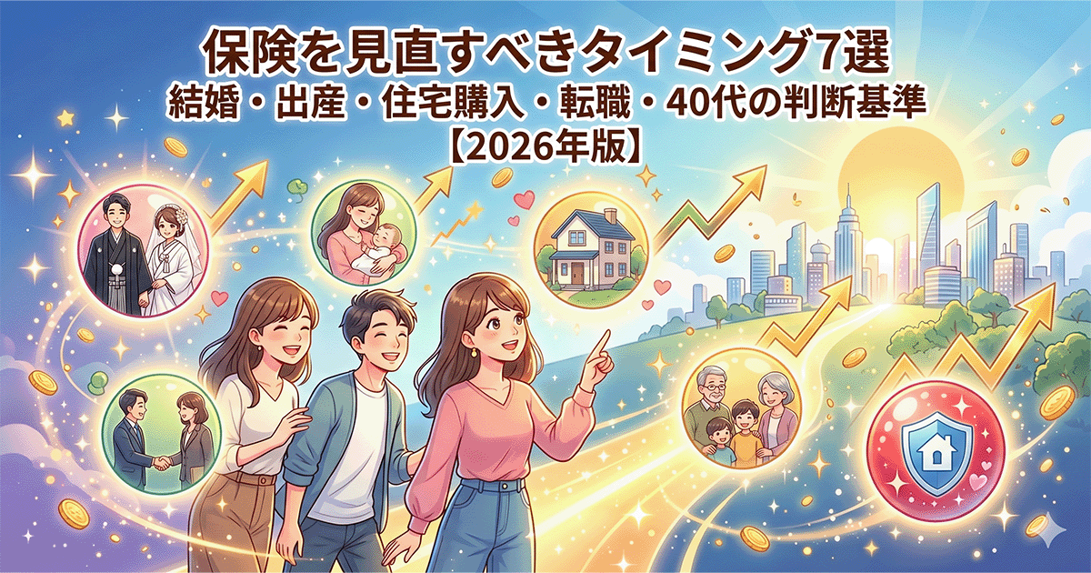 保険を見直すべきタイミング7選｜結婚・出産・住宅購入・転職・40代の判断基準【2026年版】