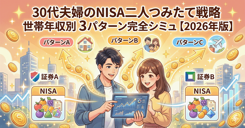30代夫婦のNISA二人つみたて戦略｜世帯年収別「月額配分×銘柄分散×証券分散」3パターン完全シミュ【2026年版】