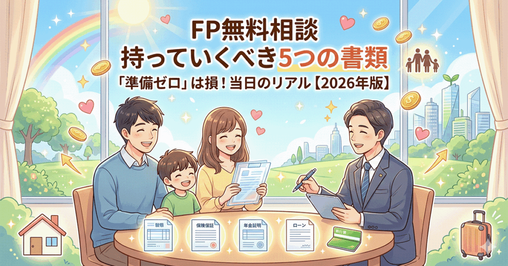 FP無料相談に持っていくべき5つの書類｜「準備ゼロで来た人」が損する3つの理由と当日のリアル【2026年版】