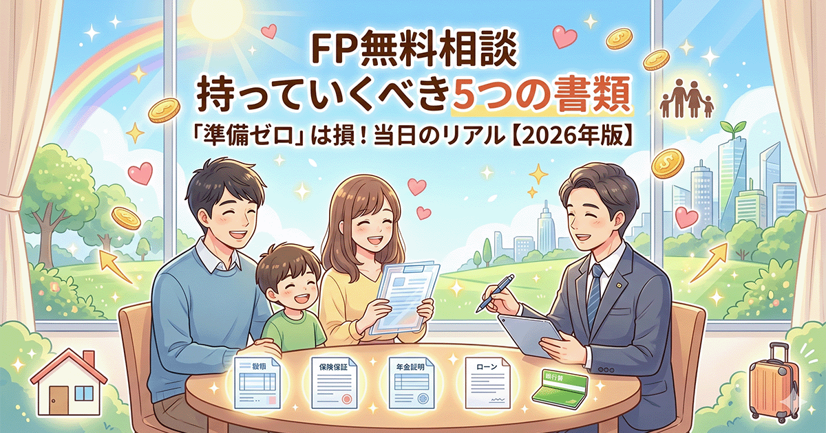 FP無料相談に持っていくべき5つの書類｜「準備ゼロで来た人」が損する3つの理由と当日のリアル【2026年版】