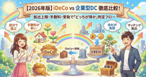 【2026年版】iDeCo vs 企業型DC 徹底比較｜年金種別×拠出上限×手数料×受取で「どっちが得か」判定フロー