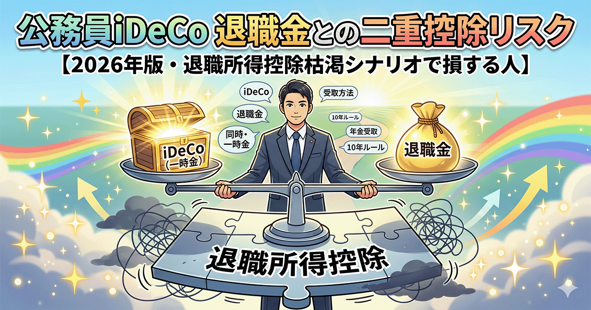公務員iDeCo 退職金との二重控除リスク【2026年版・退職所得控除枯渇シナリオで損する人】