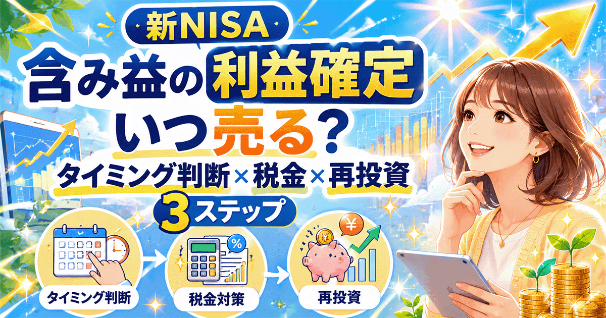 新NISAの含み益と利益確定の判断フロー（タイミング・税金・再投資）