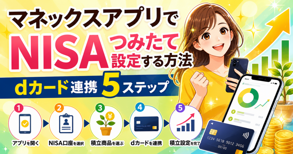 マネックスアプリでNISAつみたて設定する方法｜dカード連携5ステップ