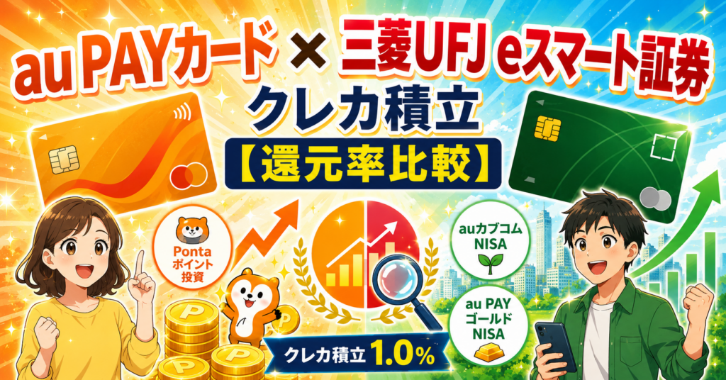 au PAYカード×三菱UFJ eスマート証券クレカ積立【還元率比較】