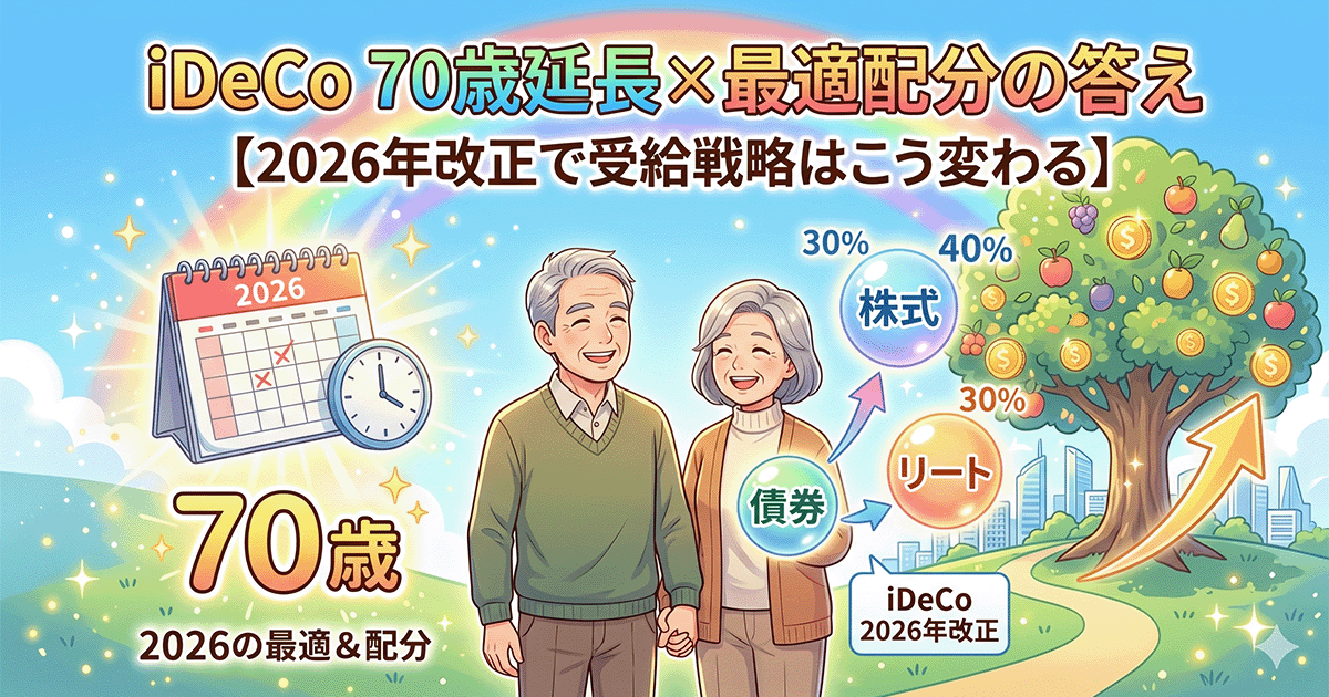 iDeCo70歳延長×最適配分の答え【2026年改正で受給戦略はこう変わる】