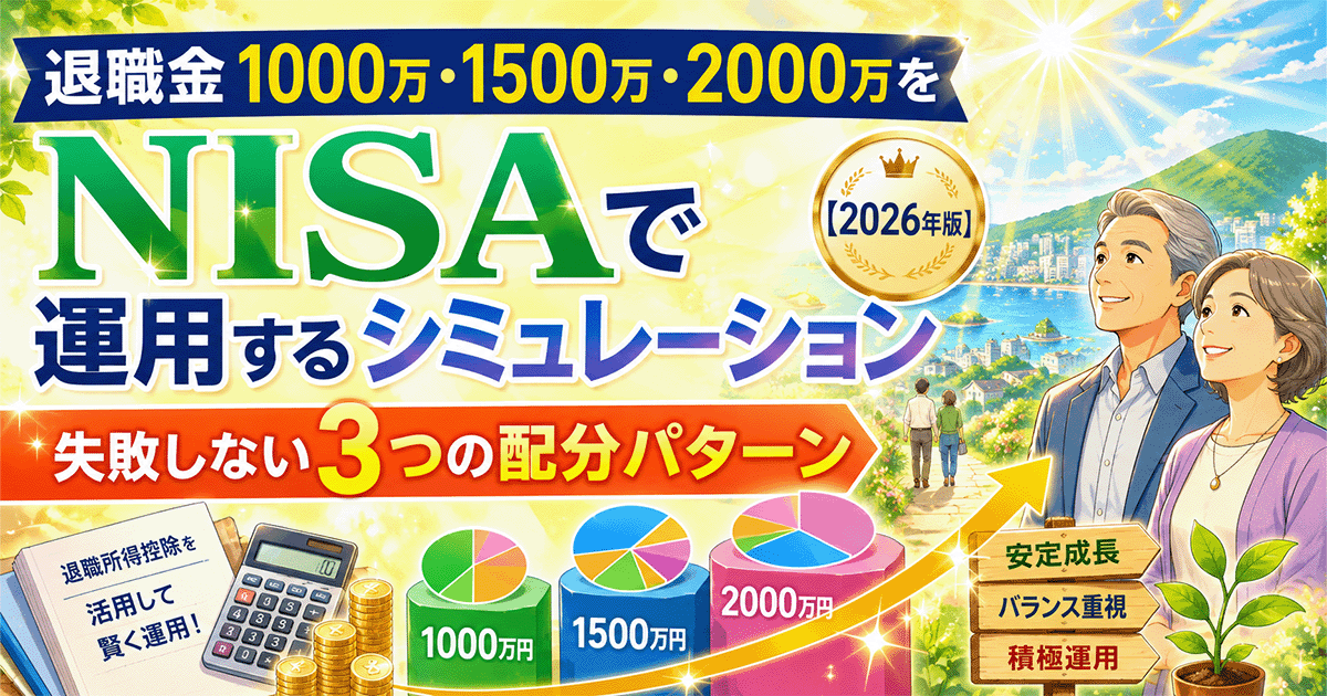 退職金1000万・1500万・2000万をNISAで運用するシミュレーション【2026年版】｜失敗しない3つの配分パターン